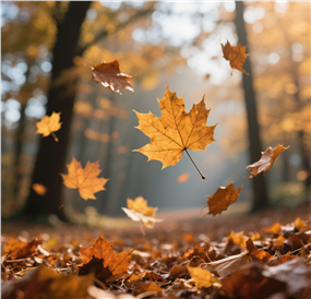 秋天树林凋零的落叶图片